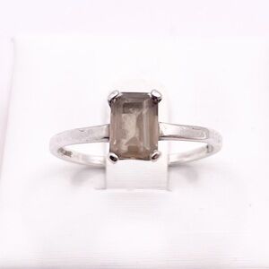 Size 7.5 Smokey Quartz 925 Sterling Silver Ring